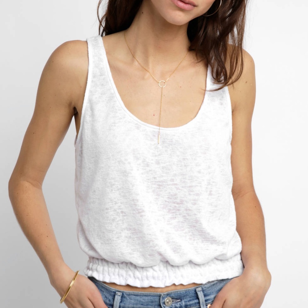 Project Social T Smocked Hem Knit Tank Top